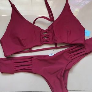 Red NWT two piece bikini